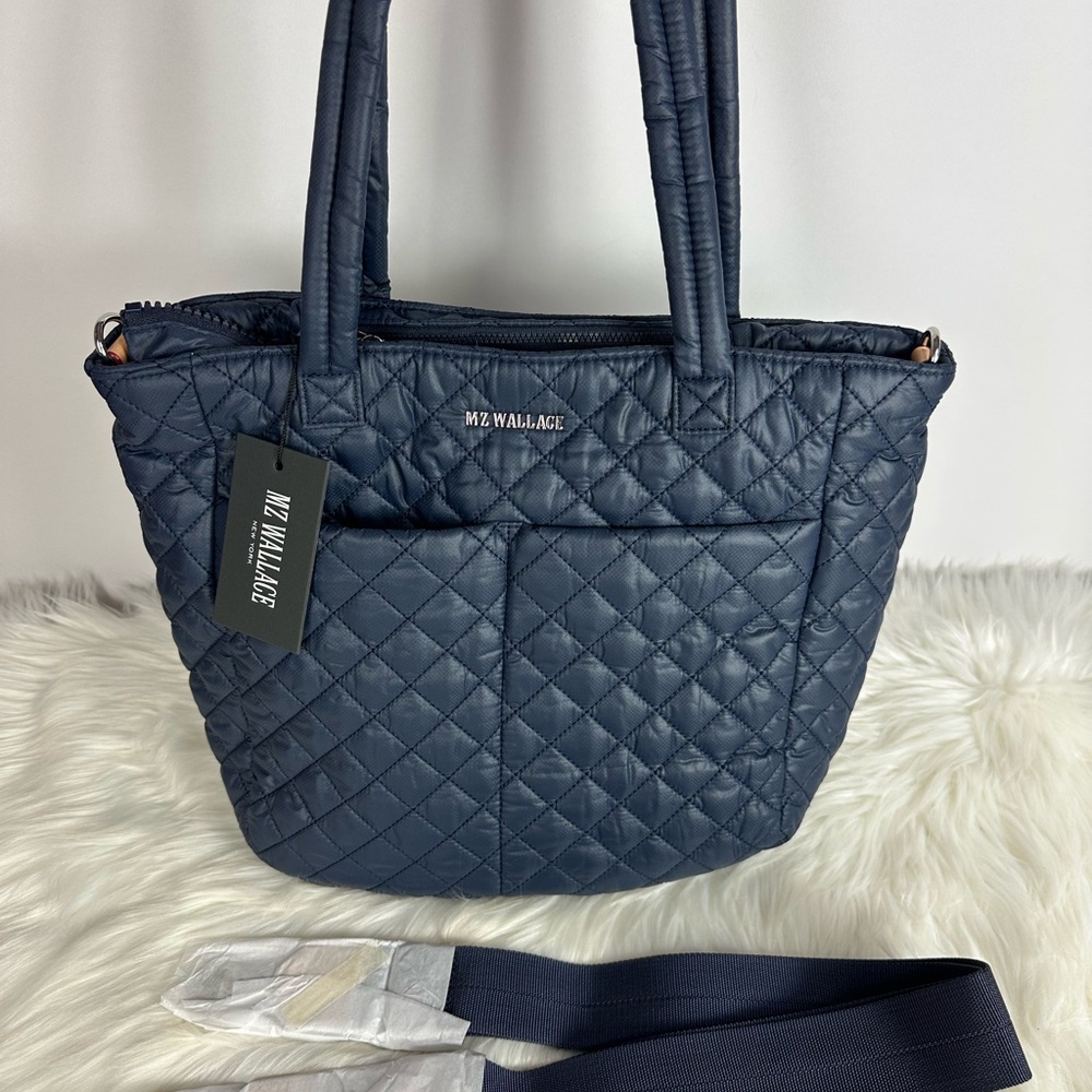 MZ Wallace Dark Blue Quilted Tote